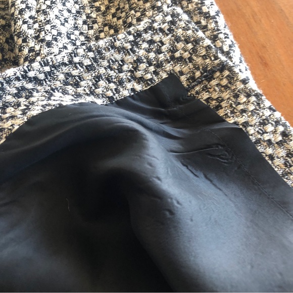 Vintage ECCOCI Tweed Sleeveless V-Neck Dress Black, White, Tan - Sz 6- EU - Picture 8 of 10